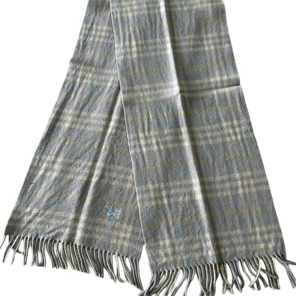 Burberry Authentic Scarf Grey 100% Cashmere Unisex Scarf Made In England